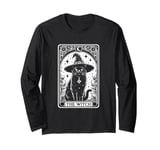 The Witch Cat Halloween Vintage Gothic Tarot Card Long Sleeve T-Shirt