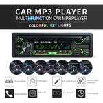 Autoradio Bluetooth, 7 Couleurs Stereo Fm Radio 60W x 4, Lecteur Mp3 Poste Main Libre Voiture Support Usb/Sd/Tf/Aux+Telecommande