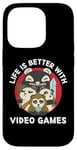 Coque pour iPhone 14 Pro La vie de jeu Kawaii Panda est meilleure avec les jeux vidéo