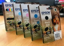 Genuine Epson Ink - 378 / 378 Xl Boxed Singles / Xp-5000, 8505 (inc Vat) Lot