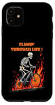 iPhone 11 Funny skeleton bike ride Going through hell Biker skeleton Case