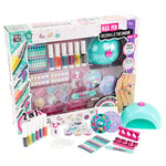 Nice Group Creative Nail Pen Mega Set Kit de séchage pour Ongles avec Autocollants, Vernis à Ongles, Poudre pailletée, Pierres 3D