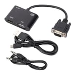 with 3.5mm Audio Conventer VGA to HDMI-Compatible Adapter VGA Splitter