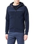 Tommy Hilfiger Men Mix Media Hoodie with Zip, Blue (Desert Sky), M