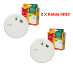 2 X Kidde Firex KF20 Optical Mains Powered Smoke Alarm 230V 9v Battery Backup