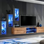 Ensemble Meuble TV "Switch XXII" 210cm Gris & Naturel