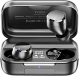 T12 Pro Ecouteurs Bluetooth Sans Fil,Casque Bluetooth Sans Fil Avec Qualcomm Qcc3040 Et Aptx-Adaptive,4-Micros Et Cvc 8.0,170H Autonomie,Charge Sans Fil,Ipx8 Ecouteurs Etanches,Noir