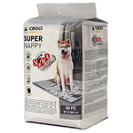 Croci Super Nappy Newspaper - Tapis des Toilette pour Chien Super Absorbant 57 x 54 cm - 30 Pcs, Couvertures Jetables pour Chien et Animal des Compagnie, Anti-Odesur et Résistant aux Déchirures