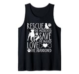 Rescue Save Love, Animal Rescue Dog Cat Lovers Tank Top