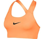 Nike Women Swoosh Bra Sports Bra - Gloss Fuel Orange/Black, Small