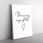 Big Box Art My Cup of Tea Typography Canvas Wall Art Print Ready to Hang Picture, 76 x 50 cm (30 x 20 Inch), White