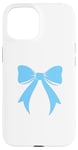 Coque pour iPhone 15 Coquette Bow Bleu Clair Mignon Tendance Filles Dainty Bow