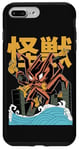 Coque pour iPhone 7 Plus/8 Plus Kaiju Monster Movie City Destruction Japonais Retro Comic