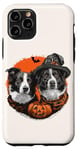 iPhone 11 Pro Halloween Border Collie Dogs Cute Witch Dog Pumpkin Bat Case