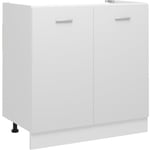 Maison Chic - Armoire de plancher d'évier Armoire de cuisine Meuble bas de Cuisine Blanc 80x46x81,5 cm Aggloméré 80538