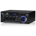 2 Channel Bluetooth 5.0 Amplifier Receiver Karaoke Power Amp for Home/Car KTV FM