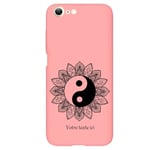 Coque rose Iphone 7 8 et SE 2020 et 2022 yin yang mandala personnalisee