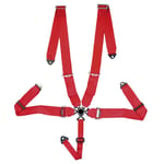 Racing Sport Harness 5Point Red Quick Release Ekorkort 3 tum