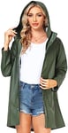 Uniquebella - Veste de pluie pour femme - Imperméable - Avec capuche - Coupe-vent et résistante aux intempéries - Veste de mi-saison respirante, pour l'extérieur, S