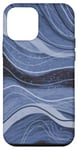 Coque pour iPhone 12 mini Bleu clair, bleu marine et motif tourbillons noirs