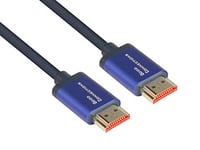 Good Connections SmartFLEX 4521-SF005B Câble HDMI 2.1 ultra haute vitesse - 8K UHD-2 / 4K UHD - Conducteur en cuivre, boîtier en aluminium - Très flexible - Bleu foncé - 0,5 m / 50 cm - Autres