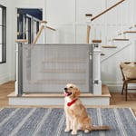 Skecten - Barrière de Sécurité Rétractable pour Bébés et Chiens Extensible et Enroulable 180cm Gris