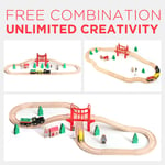 Wooden Train Track Rail Set Railway Xmas Kids Toddler Toys Gift Fit Thomas Brio