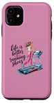 Coque pour iPhone 11 Life is Better in Running Shoes Gym Workout Tapis de course