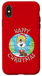 Coque pour iPhone X/XS Chat Noël, Père Noël, Noël 2023