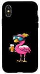 Coque pour iPhone X/XS Flamant rose amusant avec bière | BD Apres Ski