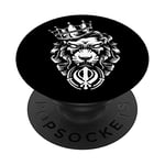 Sikh Khanda Lion for all Sikhs Singh is King PopSockets Swappable PopGrip