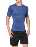 Nike M NP Top SS Tight T-Shirt Homme, Mystic Navy/(Black), FR : L (Taille Fabricant : L-T)