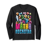 Maths Rockstar Funny Maths Day Numbers Day Mathematics Long Sleeve T-Shirt