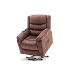 Fauteuil relax inclinable de massage électrique avec chaleur et vibrations pour les personnes âgées, mécanisme d'inclinaison-Marron - Liberté