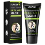 Bamboo Charcoal Peel Off Mask, Blackhead Remover Peel Off Mask Charcoal Face Masks for Deep Cleansing, Blackhead Peel Off Mask for Smooth & Clear Skin Black Peel Off Face Mask Charcoal Face Mask