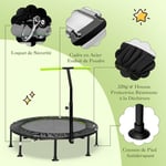 Helloshop26 - Mini trampoline d'intérieur pliable diamètre 110cm avec poignée réglable en hauteur trampoline de fitnesss avec tapis de saut en pp