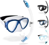 Cressi Fiji & Gamma - Combo Set Mask & Snorkel Unisex Adult, Transparent/Blue