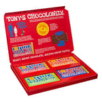 Tony's Chocolonely - Mixed Chocolate Gift Box - Milk & Dark Chocolate Bars - 180g x 4 Flavours - Gifting Package - Thank You Gift - Birthday Present - Belgian Fairtrade Chocolate