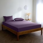 Mellanni Drap Housse 160 x 200 Bonnet 40 Cm - Doux, Résistant, Anti-Plis, Élastique Tout Autour - (160x200 cm, Violet)