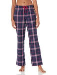 Amazon Essentials Pantalon de nuit en flanelle - couleurs abandonnées Femme, Bleu Marine Rouge Grand Plaid, S