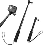 Perche Selfie pour Gopro,Tige en Aluminium à 4 Sections,73 Cm,Tige Télescopique à Une Main pour Hero 11 10 9 8 Osmoaction 3 2 Yi X3,Idéal pour Les Sports Extrêmes Et Les Voyages(Q239)