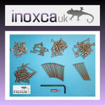 TORX STAINLESS STEEL BUTTON HEAD 100 PIECE SCREW KIT A2 + "L" KEY & HEX BIT TX20