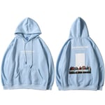 (A99WY9233 Blue-Asian XL） Miesten hip hop -huppari Ancient Culture Winter Fleece Pullover Puuvilla