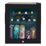 Kuhla Mini Fridge 46 Litre/38 Can Lockable Drinks & Beer Fridge Black Table Top Mini Fridge with Lock & Key KBC1B