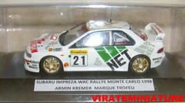 SUBARU IMPREZA WRC ARMIN KREMER 8° RALLYE MONTE CARLO 1998 TROFEU AU 1/43