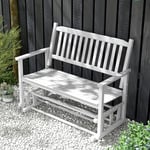 COSTWAY Banc à Bascule de Jardin pour 2 Personnes, Fauteuil à Bascule en Bois Massif, Chaise Berçante Ergonomique avec Dossier incurvé, Sièges d'Extérieur à Lattes pour Patio/Cour, Charge 225KG