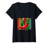 Womens Vintage Chili-Peppers Red Hot Vintage Vegetable Peppers V-Neck T-Shirt