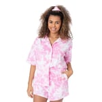 Barbie Womens/Ladies Tie Dye Towelling T-Shirt & Shorts Set - XXL R