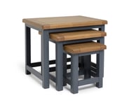 Argos Home Kent Nest of 3 Tables - Grey & Oak And