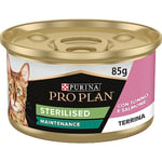 PURINA PRO PLAN | Sterilised | Riche en Saumon et Thon Terrine | Chat | Boîte Repas de 85g | Lot de 24